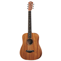 <P style="BORDER-TOP-COLOR: ; BORDER-LEFT-COLOR: ; BORDER-BOTTOM-COLOR: ; BORDER-RIGHT-COLOR: "><STRONG>Baby Mahogany (BT2e)</STRONG></P>
<P>The mahogany-top version of the Baby Taylor will yield a slightly darker, earthier tone than its spruce top sibling. The pint-size Dreadnought was originally inspired by a desire to provide a smaller, starter-size guitar for kids and a legitimate musical companion for travelers, but players have since adapted it for their needs in all sorts of creative ways, from high-stringing it to setting it up to play lap slide, to embracing alternate tunings that add unique acoustic flavors to recordings. This model also comes equipped with the Expression System Baby™ (ES-B) pickup, which incorporates piezo design elements from the Taylor ES2. The pickup is powered by an onboard preamp with a built-in digital chromatic tuner. The preamp/tuner unit features an LED display for tuning and low battery indication, along with Tone and Volume controls.<BR></P>